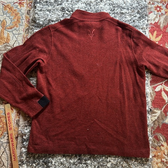 Ibex Scout Jura Merino Wool Bucle Jacket full zip sweater beautiful red brick XL - Picture 3 of 12